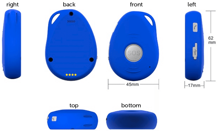 Colgante detector de caidas dimensiones by Neki