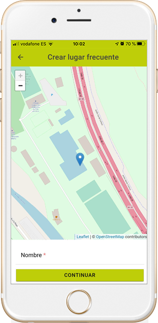Nock app lugares frecuentes